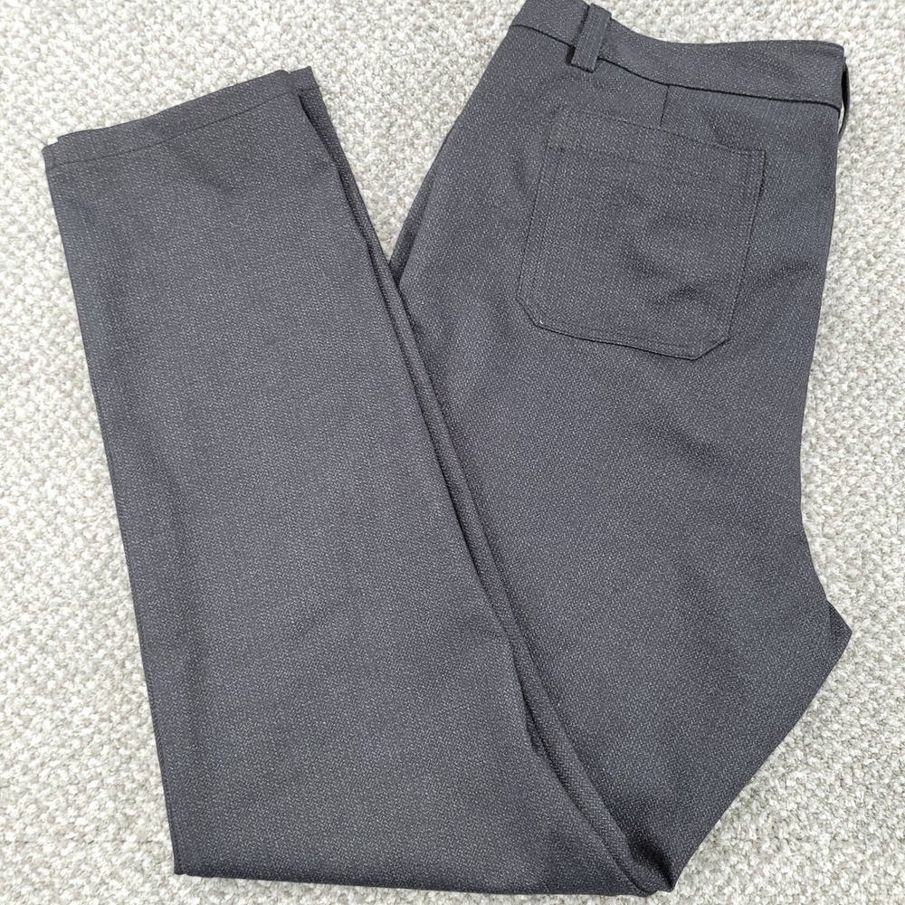 Andrew Marc Womens Black Textured Dress Pants Slim Leg Size 14 Work Office